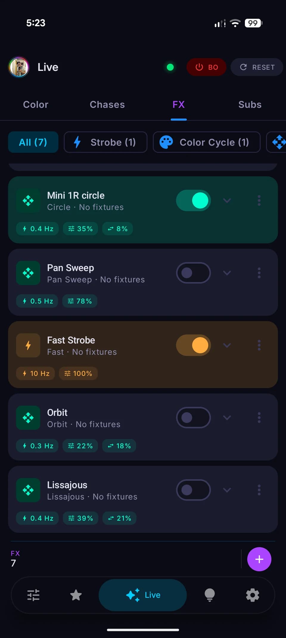 FX Engine — movement shapes